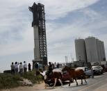 SpaceX Starship is seen on its launchpad in Boca Chica