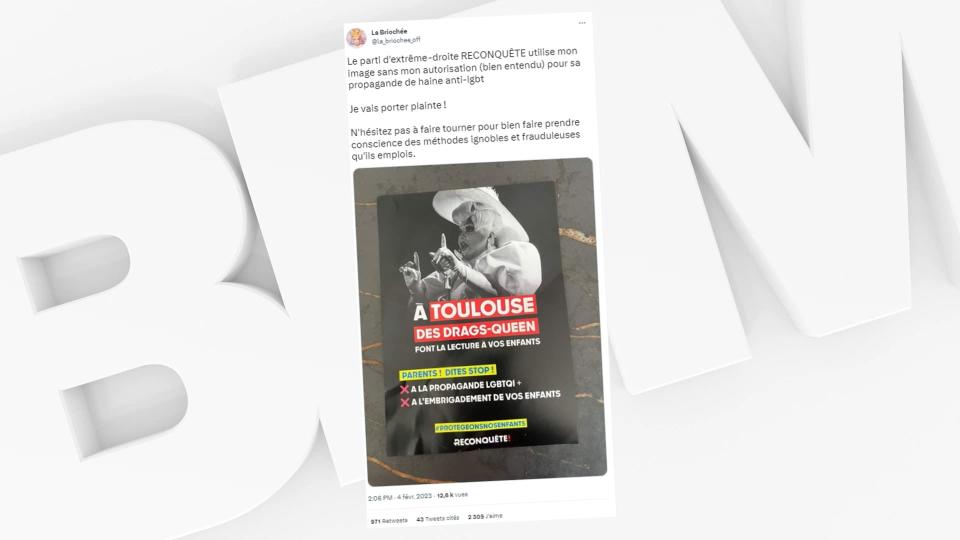 Un tract de Reconquête utilise sans son autorisation l'image de la drag-queen La Briochée - La Briochée/Twitter