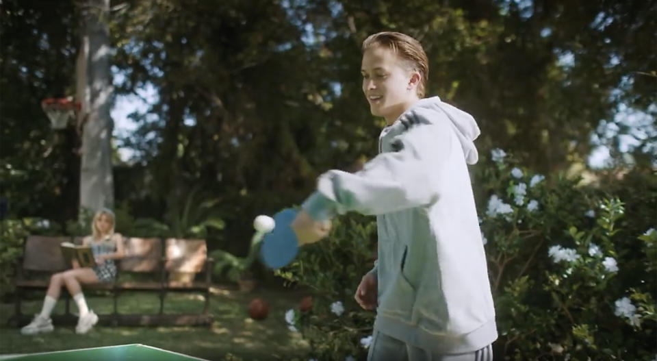 Deacon Phillippe shows off his table tennis skills in the ad for Halls of Ivy. (Adidas/ Ivy Park)