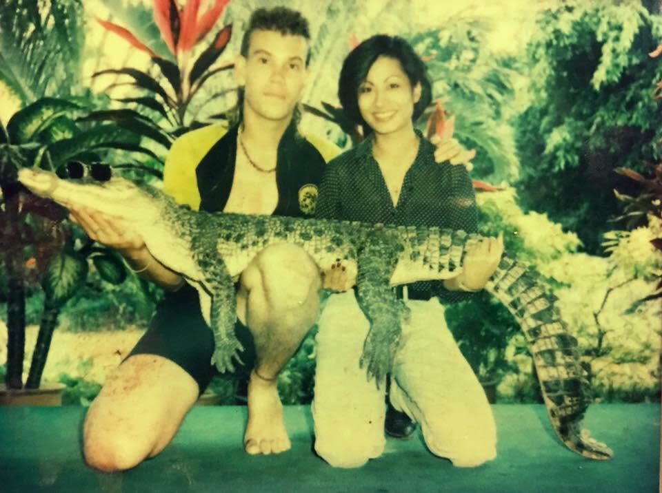 Leon was working at the Crocodile Farm when he and Lyra met each other in 1993. (PHOTO: Leon and Lyra)