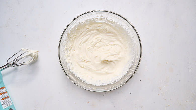 whipped mascarpone in bowl