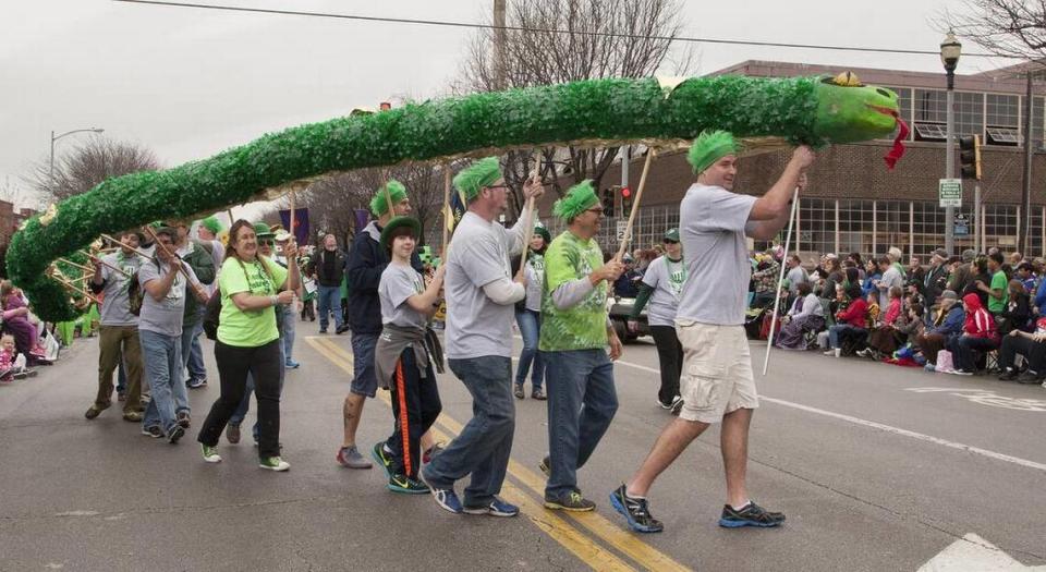 St. Patricks’ Parish School marched with a snake in the 2016 Snake Saturday Paradein North Kansas City. SUSAN PFANNMULLER/Special to the Star
