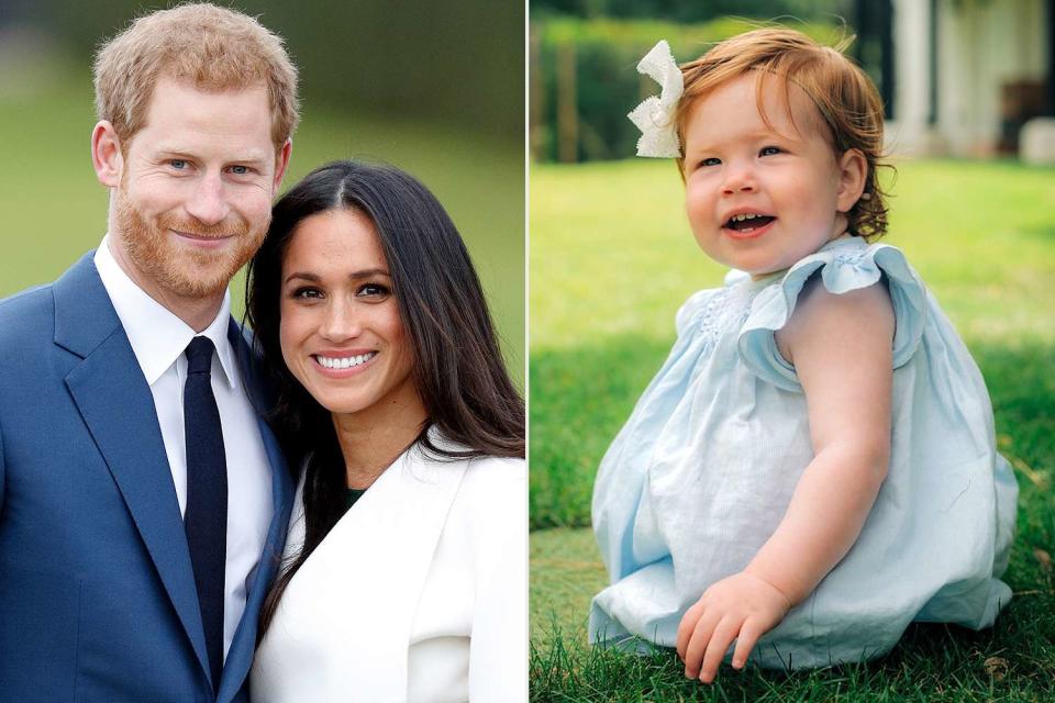 getty; Misan Harriman Prince Harry and Meghan Markle at their engagement announcement photo call in November 2017; Princess Lilibet