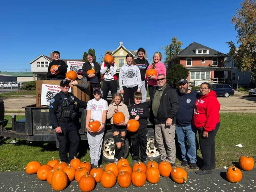 Free pumpkins were given away at Central Park, Clinton, in October 2023.