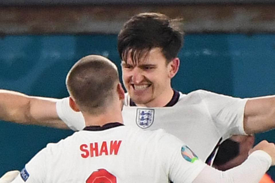 Harry Maguire and Luke Shaw are team-mates with both Manchester United and England (POOL/AFP via Getty Images)