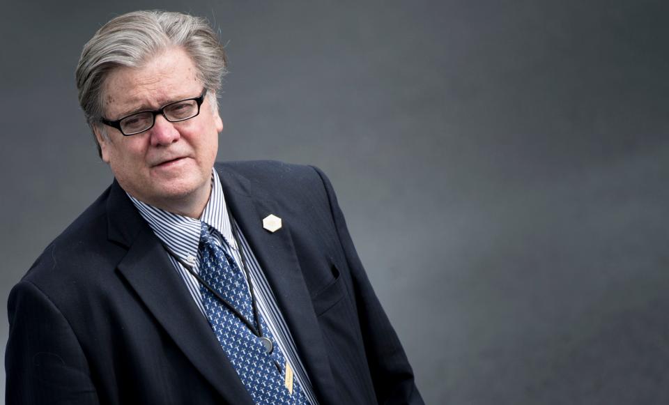 Steve Bannon said it served&nbsp;his agenda if Democrats "talk about racism every day." (Photo: BRENDAN SMIALOWSKI via Getty Images)