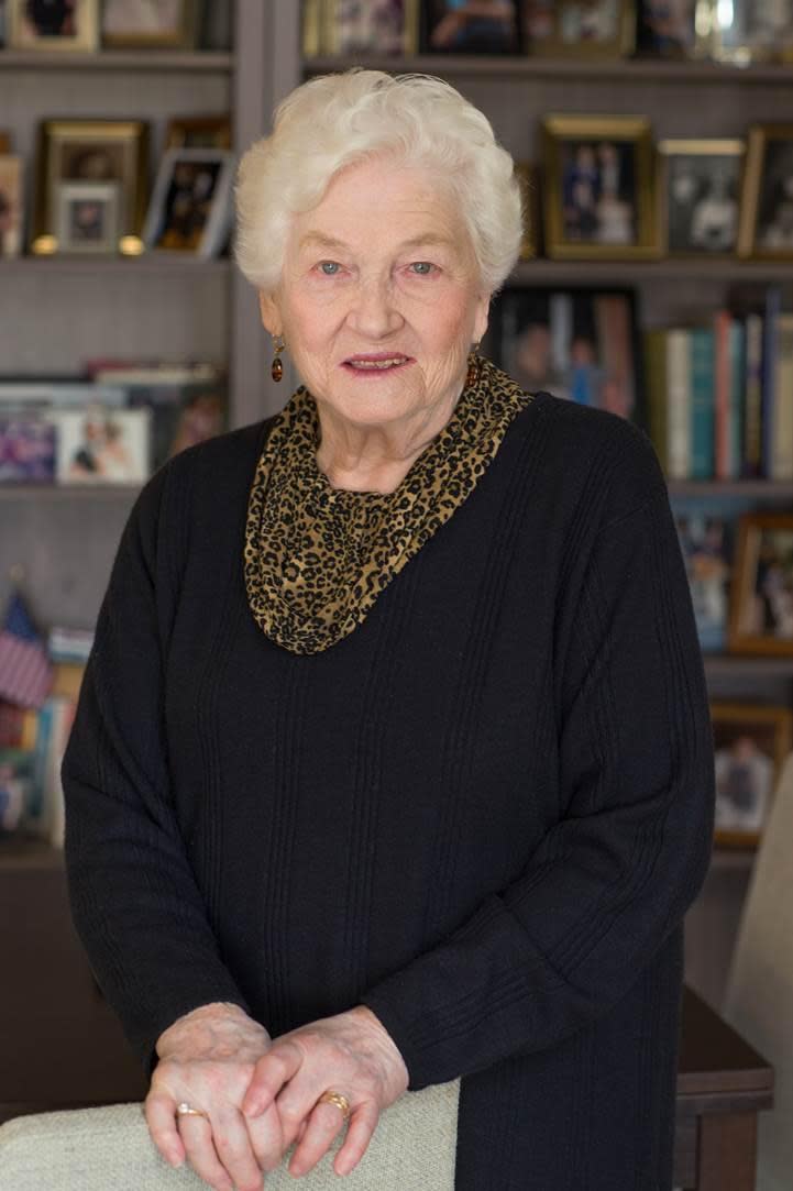 A recent portrait of American Judy Meisel, who escaped from the Nazi's Stutthof death camp in Poland, provided by David Sherman for 