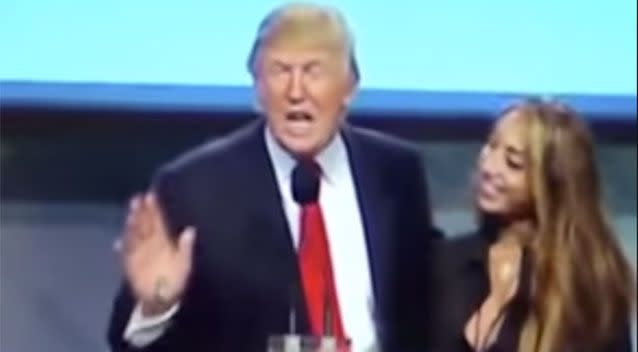 Mr Trump said beautiful women were like his 'alcoholism'. Source: YouTube