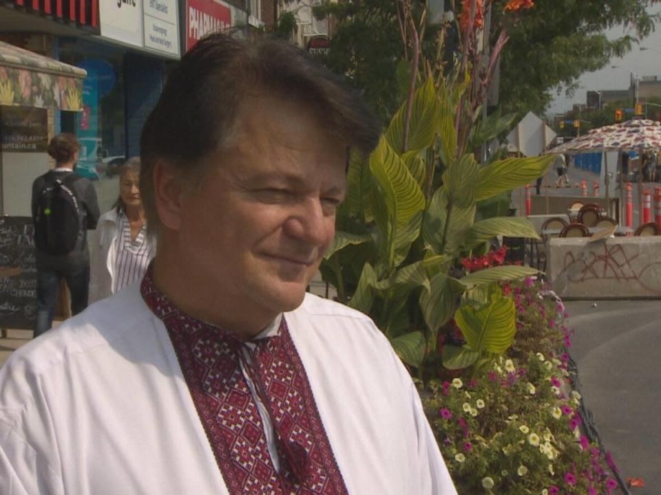 Marc Shwec says this year's Toronto Ukrainian Festival will have 'non-stop' music and dance performances and even feature a fairground for kids. He says it's an opportunity to enjoy Ukrainian culture, but also celebrate the homeland's fight against Russia. (Doug Husby/CBC - image credit)