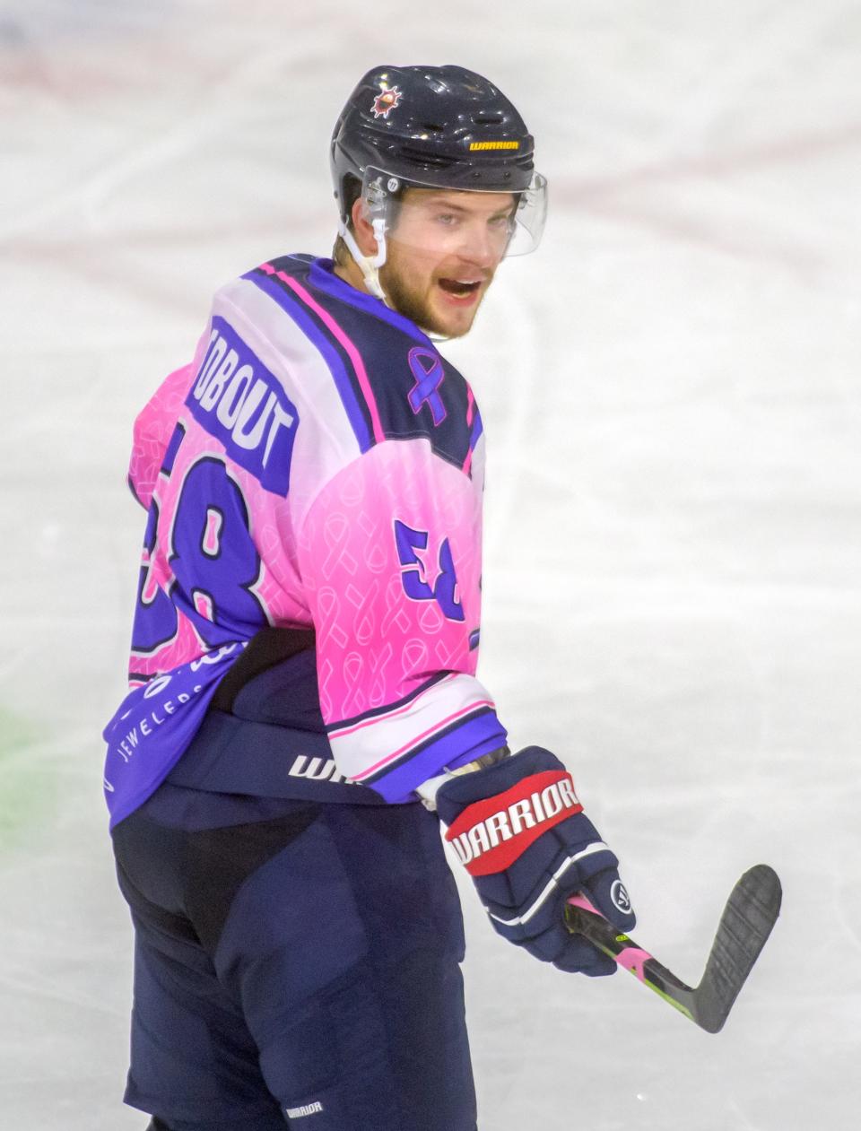 Peoria's Marcel Godbout returned from ECHL call-up to help the Rivermen to a 4-3 win over Vermilion County on Friday, Dec. 2, 2022 at Carver Arena.