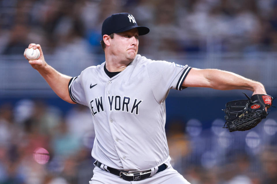 Gerrit Cole繳出6局優質先發，只可惜帶著5分領先仍無緣本場勝投。（MLB Photo by Megan Briggs/Getty Images）