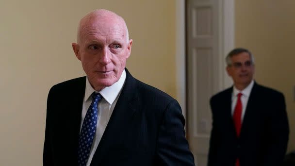 PHOTO: Arizona's House Speaker Rusty Bowers arrives for a House select committee hearing investigating the Jan. 6 attack on the U.S. Capitol in Washington, June 21, 2022. Walking behind Bowers is Georgia Secretary of State Brad Raffensperger. (Patrick Semansky/AP)