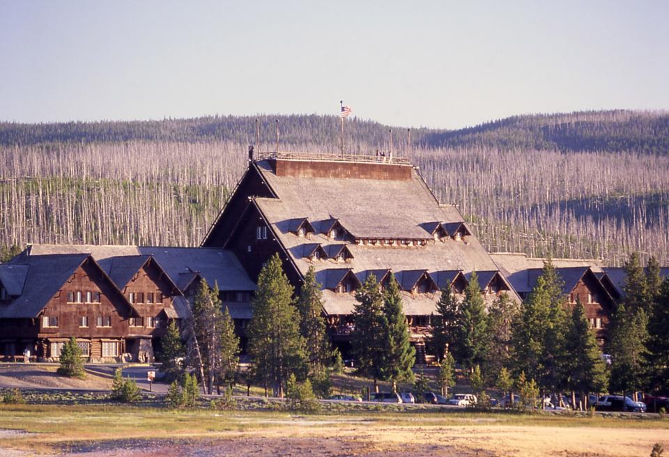 Old Faithful Inn exterior; Jim Peaco; July 2003