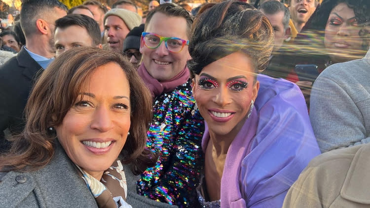 Shangela and Kamala Harris