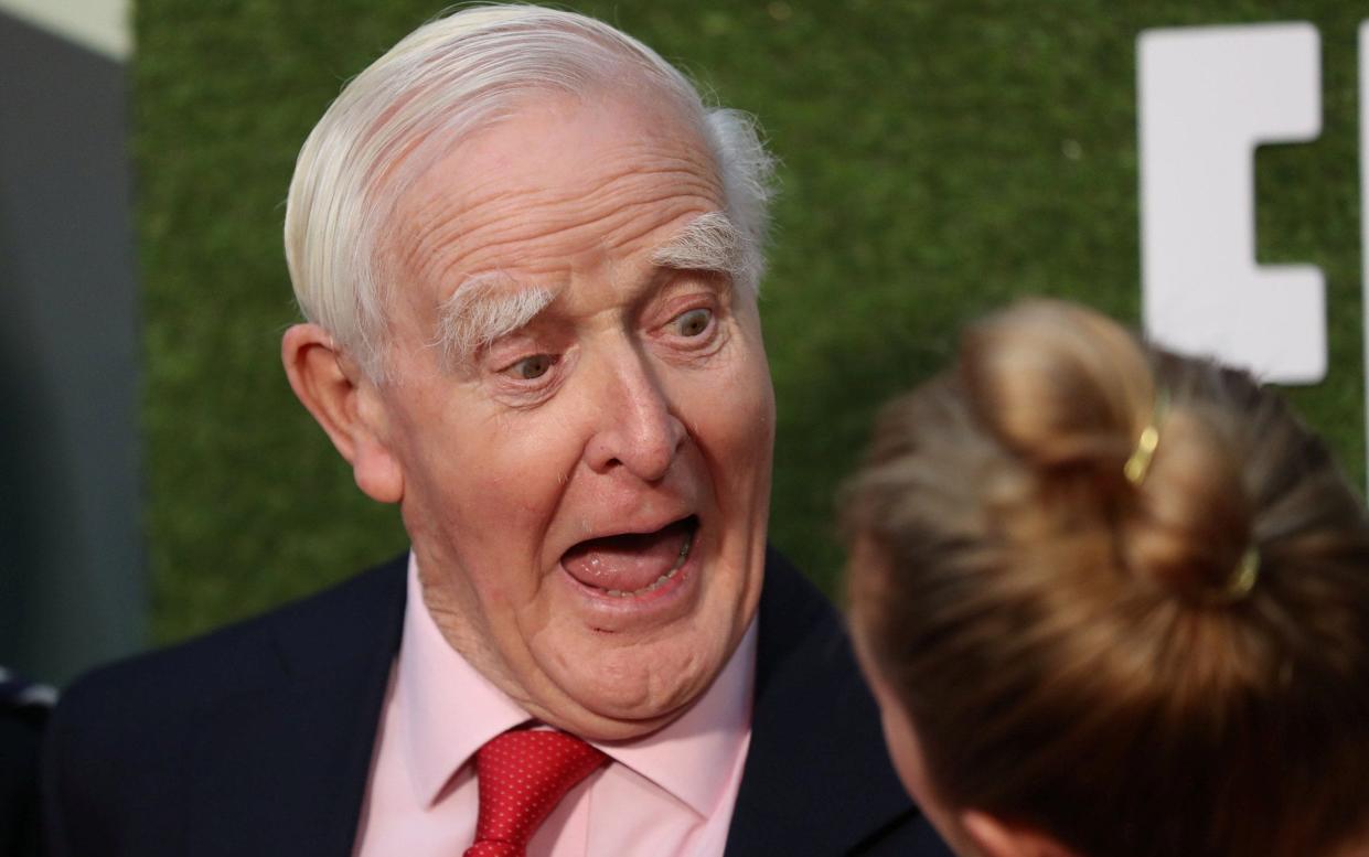 John le Carré and Florence Hugh at the premiere of