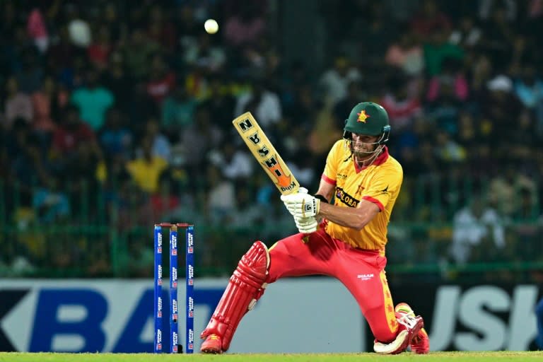 Zimbabwe's Craig Ervine plays a shot during the second T20 against Sri Lanka in Colombo (Ishara S. KODIKARA)