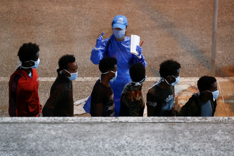 Migrants rescued by Maltese Armed Forces are brought to Malta in Senglea