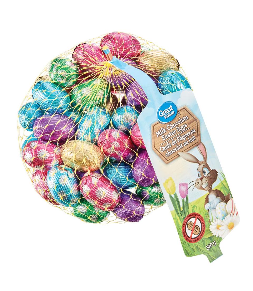 Great Value Milk Chocolate Easter Eggs. Image via Walmart.