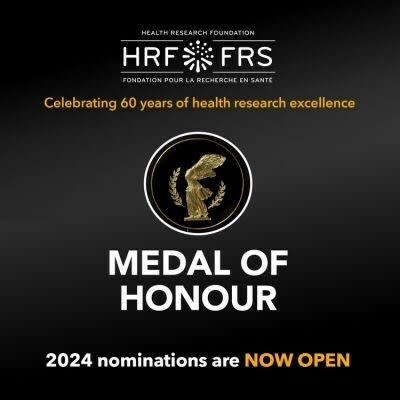 NOMINATIONS ARE NOW OPEN FOR THE 2024 HEALTH RESEARCH FOUNDATION’S MEDAL OF HONOUR