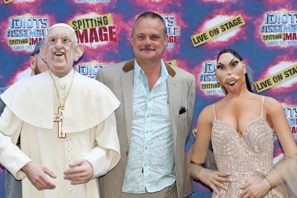 Al Murray (C) attends the press night performance of 