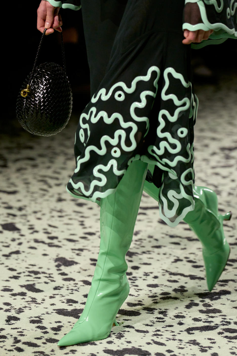 Bottega Veneta’s boots on the runway for fall winter ’23. - Credit: Photo: Armando Grillo / Gorunway.com