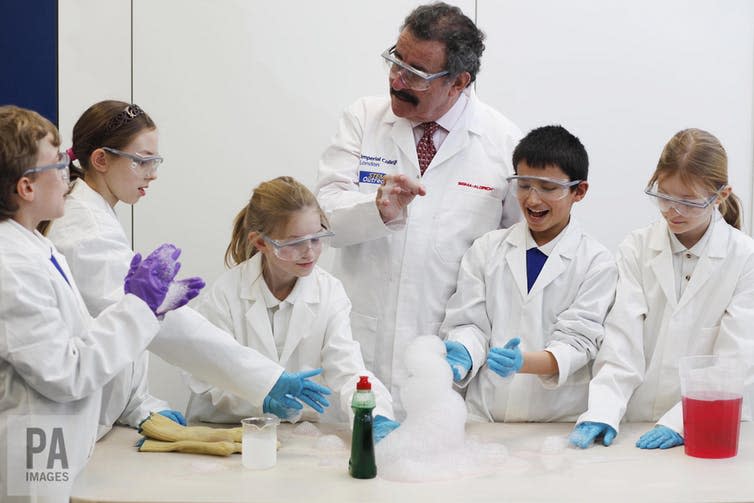 <span class="caption">Science needs to be promoted equally to girls and boys so that women are well represented in academia and business later in life.</span> <span class="attribution"><a class="link " href="https://www.paimages.co.uk/image-details/2.10124950" rel="nofollow noopener" target="_blank" data-ylk="slk:PA;elm:context_link;itc:0;sec:content-canvas">PA</a>, <a class="link " href="http://creativecommons.org/licenses/by-sa/4.0/" rel="nofollow noopener" target="_blank" data-ylk="slk:CC BY-SA;elm:context_link;itc:0;sec:content-canvas">CC BY-SA</a></span>