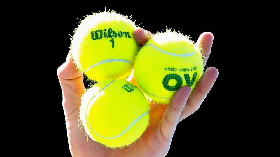 The official balls used at the Australian Open. Pic: Getty