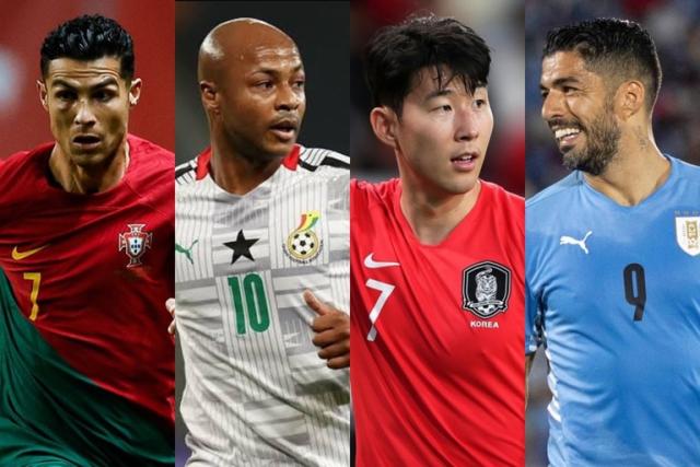Cristiano Ronaldo, André Ayew, Son Heung-min y Luis Suárez, las figuras principales del grupo H del Mundial Qatar 2022
