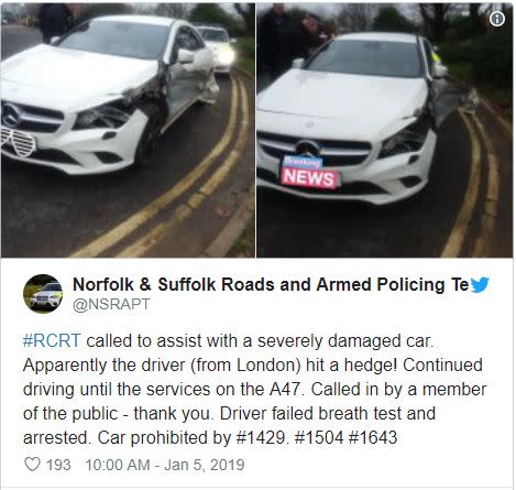 Saif Hussain has been jailed for 20-weeks after police stopped him driving in a ‘sardine can’ in Norfolk in January. (Norfolk Police)