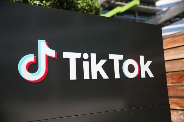 CULVER CITY, CALIFORNIA - AUGUST 27: The TikTok logo is displayed outside a TikTok office on August 27, 2020 in Culver City, California. The Chinese-owned company is reportedly set to announce the sale of U.S. operations of its popular social media app in the coming weeks following threats of a shutdown by the Trump administration. (Photo by Mario Tama/Getty Images)