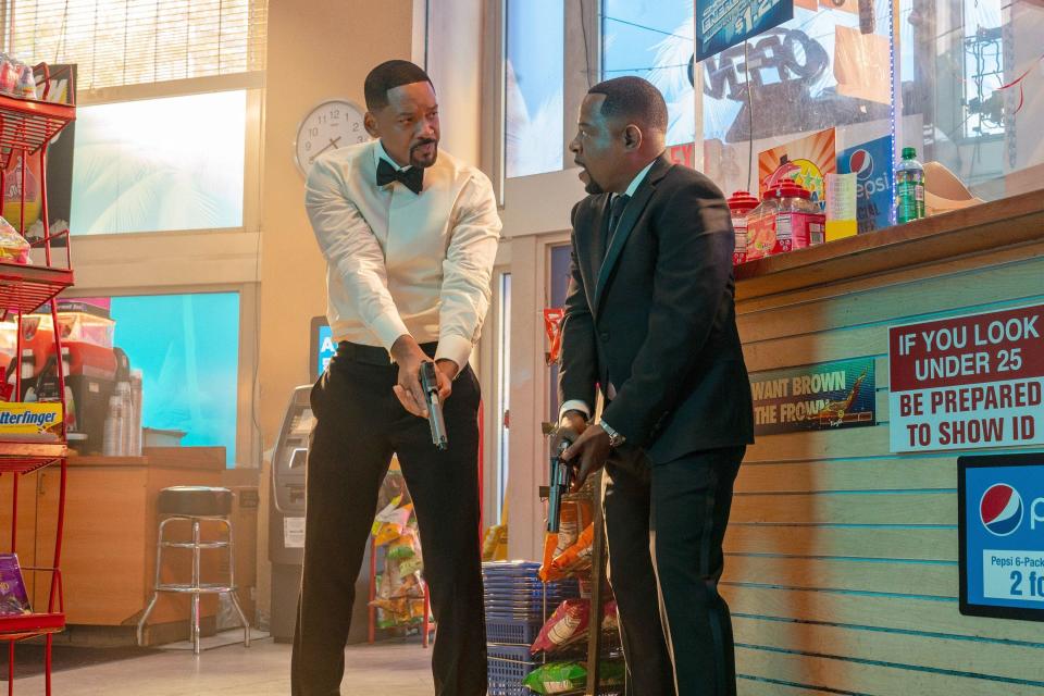 Will Smith and Martin Lawrence holding guns in a scene from Bad Boys: Ride or Die