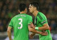 FC Midtjylland v Southampton - UEFA Europa League Qualifying Play-Off Second Leg - MCH Arena, Herning, Denmark - 27/8/15. Southampton's Graziano Pelle and Maya Yoshida. Mandatory Credit: Action Images / Matthew Childs