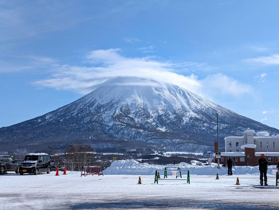 Clear view of Mount Yotei in Niseko, Japan.