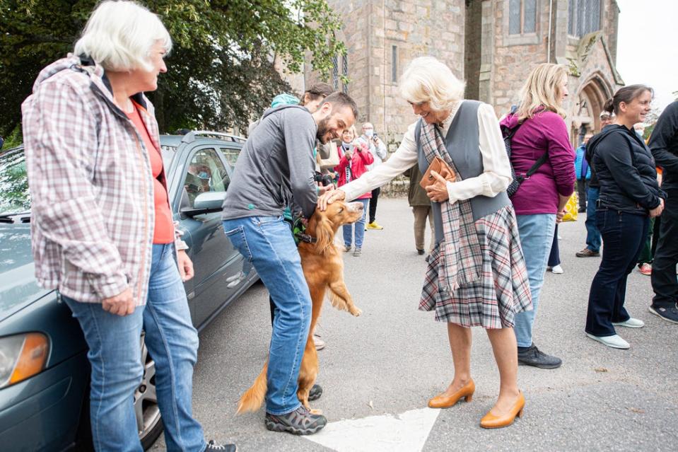 The Duchess of Cornwall joined the visit to Aberdeenshire (Wullie Marr/DCT Media/PA) (PA Wire)