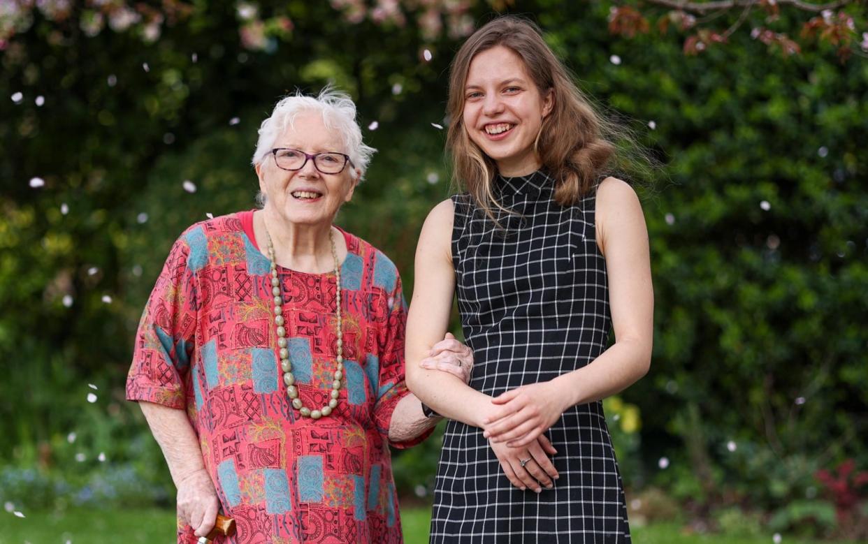 Joan (L) and Ausra photographed at their home in Oxford