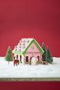 <p>Create a fun modern color scheme with pink frosting and green sour straps. Peppermint candy shingles and candy cane siding add an extra fun touch.</p>