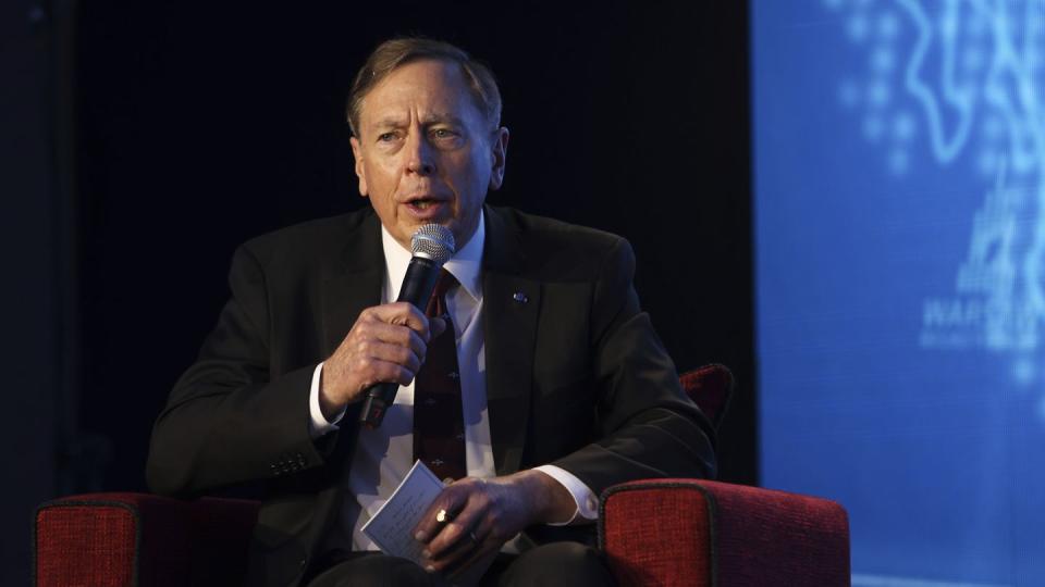 Former director of the CIA Gen. David Petraeus participates in a panel discussion at the Warsaw Security Forum in Warsaw, Poland, Tuesday, Oct. 4, 2022. (Michal Dyjuk/AP)