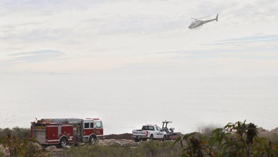 Emergency crews responded to calls for a cliff rescue at Pirate’s Cove on Dec. 28, 2023, as high surf slammed the Central Coast.