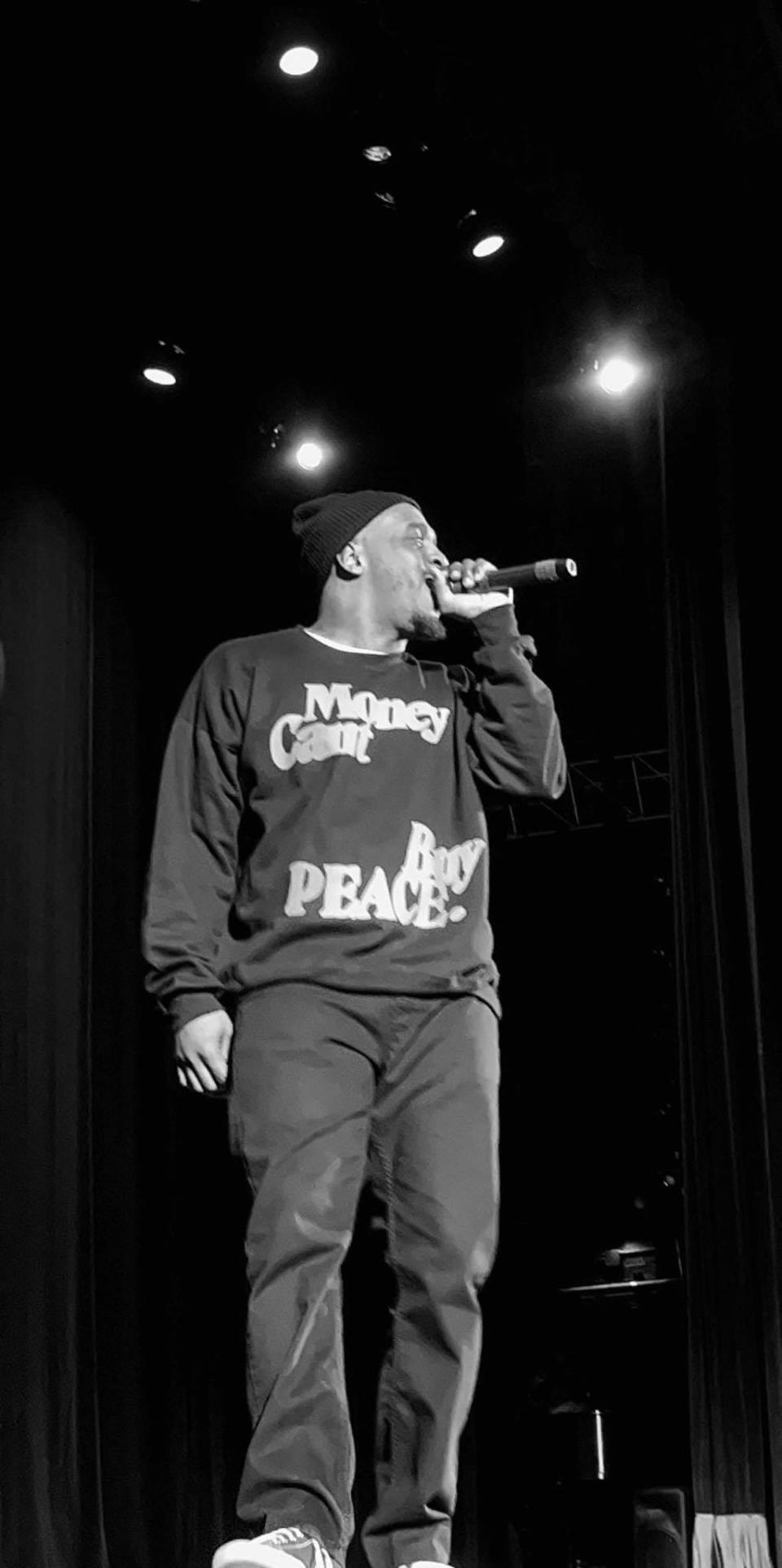 Jéan P the MC is shown performing. The Canton native and hip-hop artist released a new album last year, "The Way Eye See It."