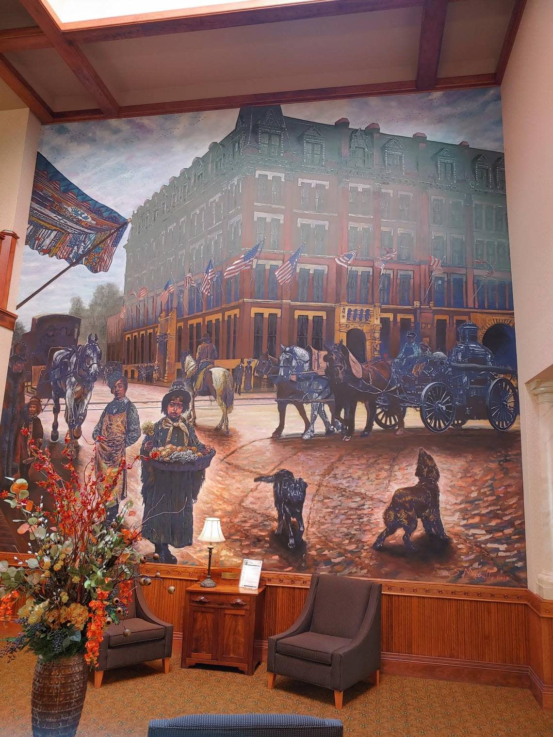 The Eaton Place lobby mural is slated to be demolished Monday, Sep, 26. The artist says the mural can be removed and stored away.