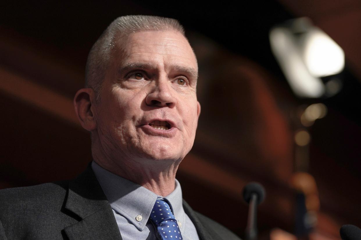 Rep. Matt Rosendale, R-Mont., speaks during a news conference on Capitol Hill in Washington last January in this AP file photo. Rosendale plans to run for U.S. Senate, upending a race in which many national GOP leaders already coalesced around a different candidate as they seek to unseat three-term Democrat U.S. Sen. Jon Tester.