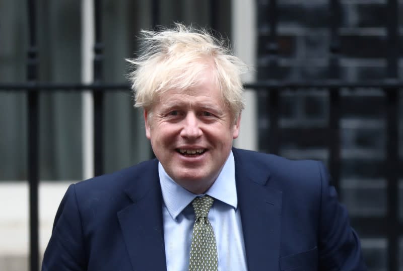 Britain's Prime Minister Boris Johnson leaves Downing Street