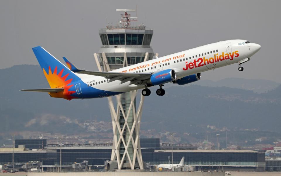 Jet2-vliegtuig vertrekt vanuit Barcelona - Urbanandsport/NurPhoto via Getty Images