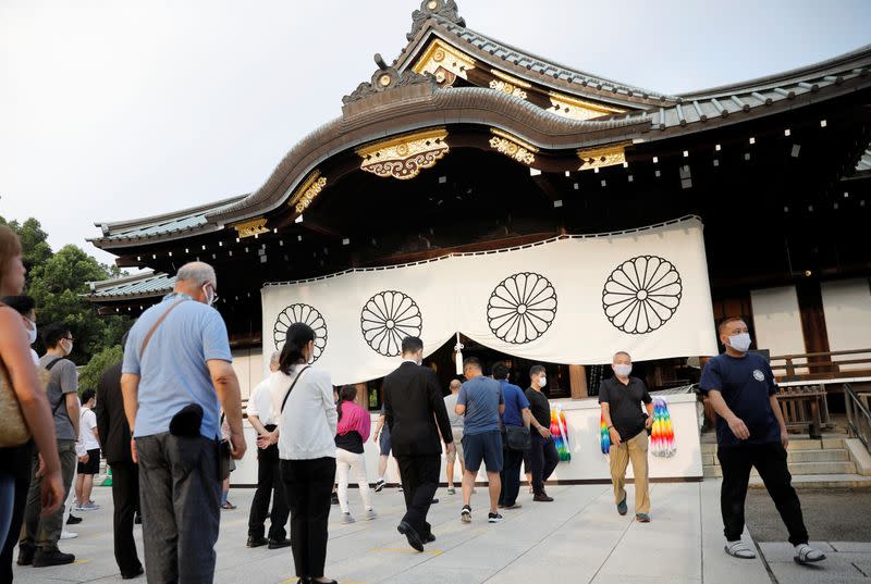 Visit to Yasukuni Shrine in Tokyo on the 75th anniversary of Japan's surrender in World War Two