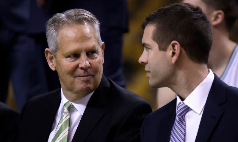 ▲Danny Ainge（左）和Brad Stevens（右）。（圖／美聯社／達志影像）