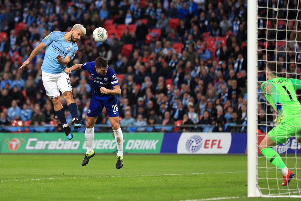 Will Sergio Aguero (left) and Manchester City maintain their recent advantage over Chelsea? (Photo by Matt McNulty - Manchester City/Manchester City FC via Getty Images)