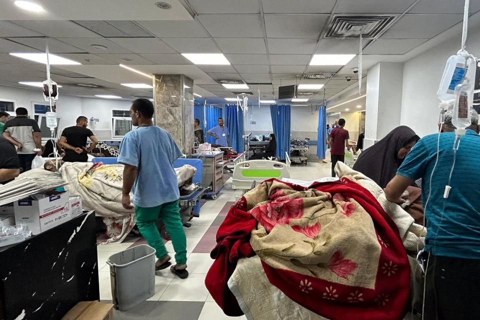 PHOTO: Patients and medics at Al-Shifa hospital in Gaza City, Nov. 10, 2023. (AFP via Getty Images)