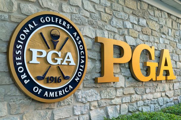 PHOTO: A view of the PGA logo at Valhalla Golf Club on June 5, 2022 in Louisville, Ky. (Gary Kellner/PGA of America/Getty Images, FILE)