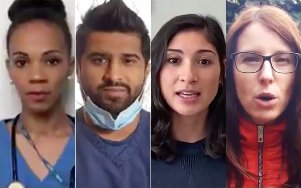 Nurses, doctors, delivery drivers, teachers, actors and broadcasters take it in turns to recite lines from Darren Smith&#x002019;s poem &#x00201c;You Clap For Me Now&#x00201d; in the video.