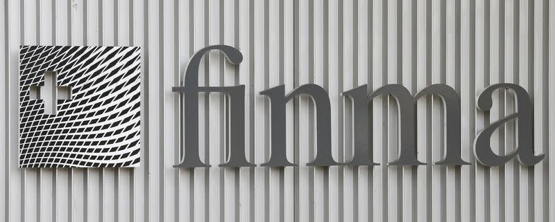 The logo of Swiss Financial Market Supervisory Authority FINMA is seen outside their headquarters in Bern